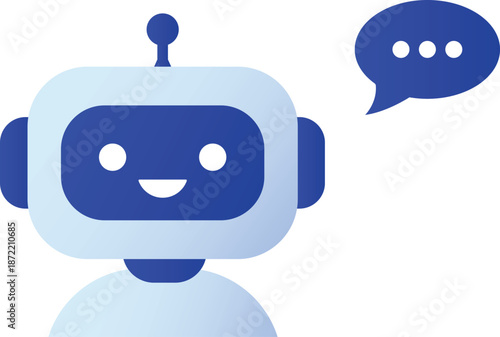 AI Chatbot Robot Assistant Icon with Speech Bubble