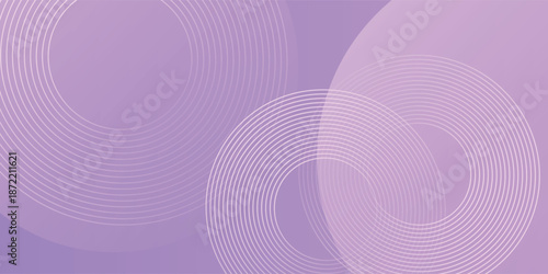 Abstract circle lines on pink and purple background. Geometric stripe line art design for poster, brochure, cover, website, header, web banner, presentation.