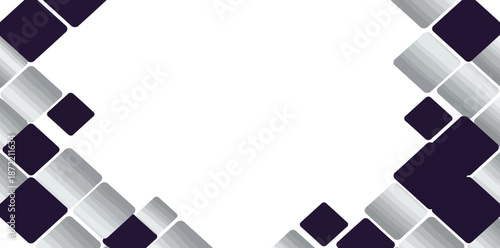 Geometric diamond pattern border design with black and white shapes