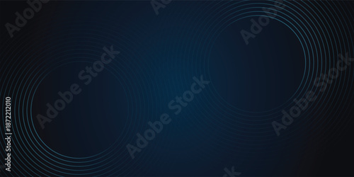 Dark blue abstract background with glowing circle lines. Geometric stripe line art design. Modern shiny blue diagonal rounded lines pattern. suit for bussines,banners,cover,poster
