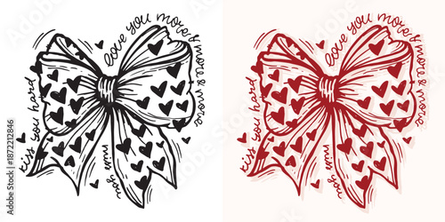 Valentine's Day core. Hand drawn doodle lettering quote about Love. Lettering for t-shirt design, mug print, bag print, clothes fashion. 100% hand drawn vector image.