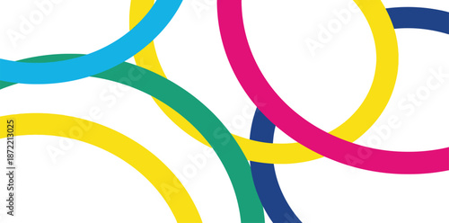 Colorful curved lines intersecting in a vibrant abstract composition