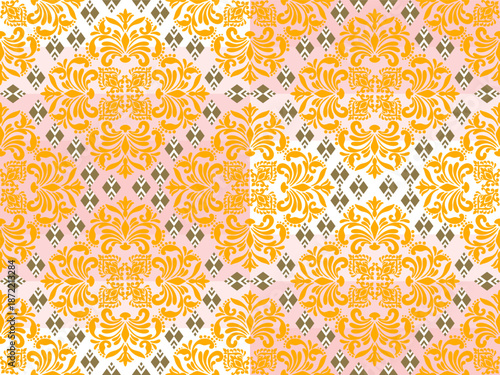 Classic Damask Seamless
Pattern - Vector Illustration for Elegant Textile
Design,Damask,Jacquard loom, Brocade, Satin weave,ethnic, geometric, textile, fabric, motif, retro