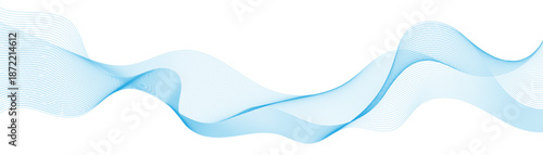 Abstract blue background with flowing line wave pattern. Modern and dynamic design for technology, sound, and digital energy concept.