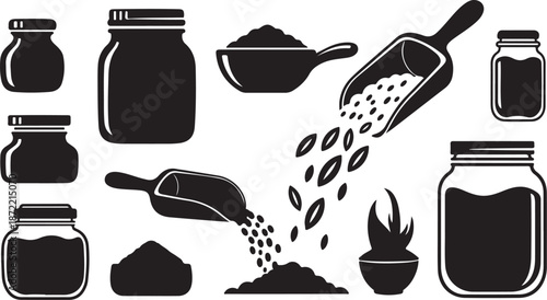 Black powder and seed storage illustration