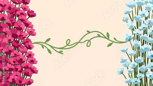 floral connection illustration representing growth harmony and togetherness for inspiring design projects and digital marketing content