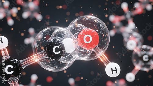 Detailed molecular structure of an organic compound with carbon, oxygen, and hydrogen atoms