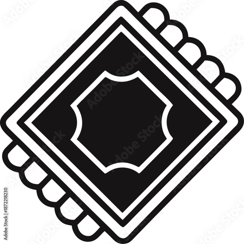 Prayer mat silhouette  vector icon  on white background 