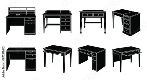 Modern desk designs for home and office furniture needs presented
