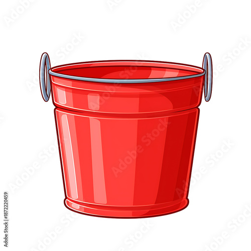 Modern Bucket Line Art Illustration Isolated