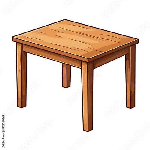 Elegant Brown Table Vector Illustration
