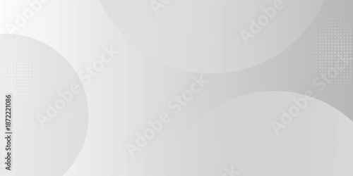 A minimalist abstract background featuring overlapping curves and circular shapes in various shades of gray, creating a smooth gradient and subtle depth