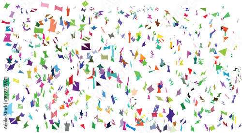 Colorful confetti pieces scattered randomly for celebration