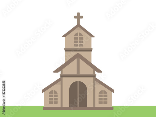 古い教会　イラスト