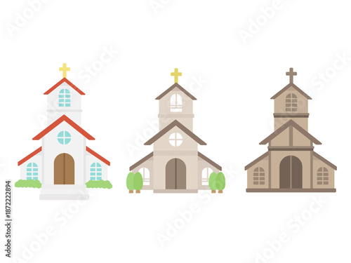 教会　イラストセット