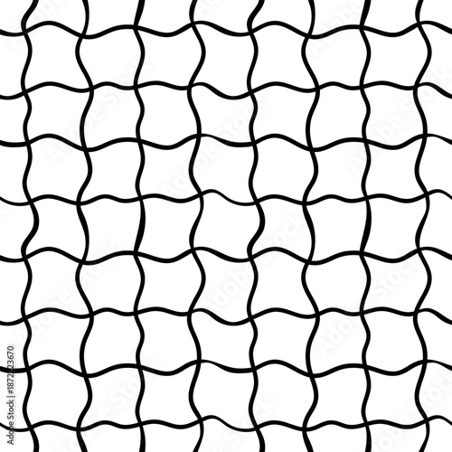 Konstfotografi abstract distorted grid vector texture with monochrome wavy checkered mesh for m