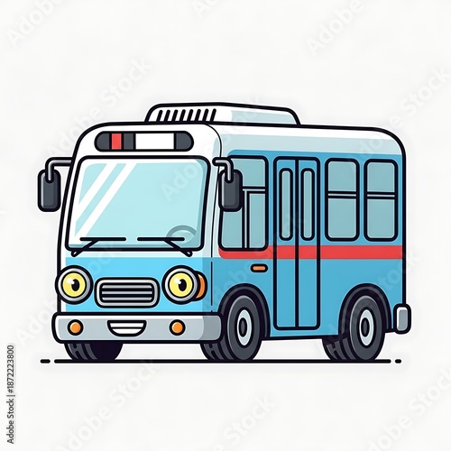 Cartoon blue school bus illustration.