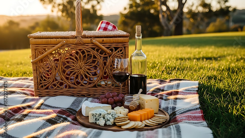 picnic in the park Delicious picnic spread with fresh food