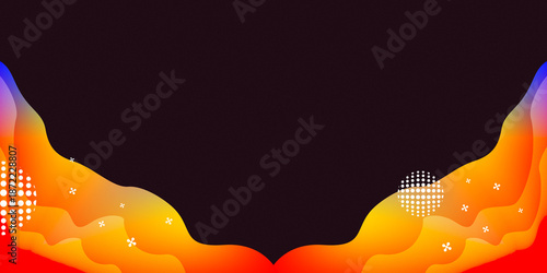 Abstract Orange and Red Gradient Background with Dark Center Copy Space