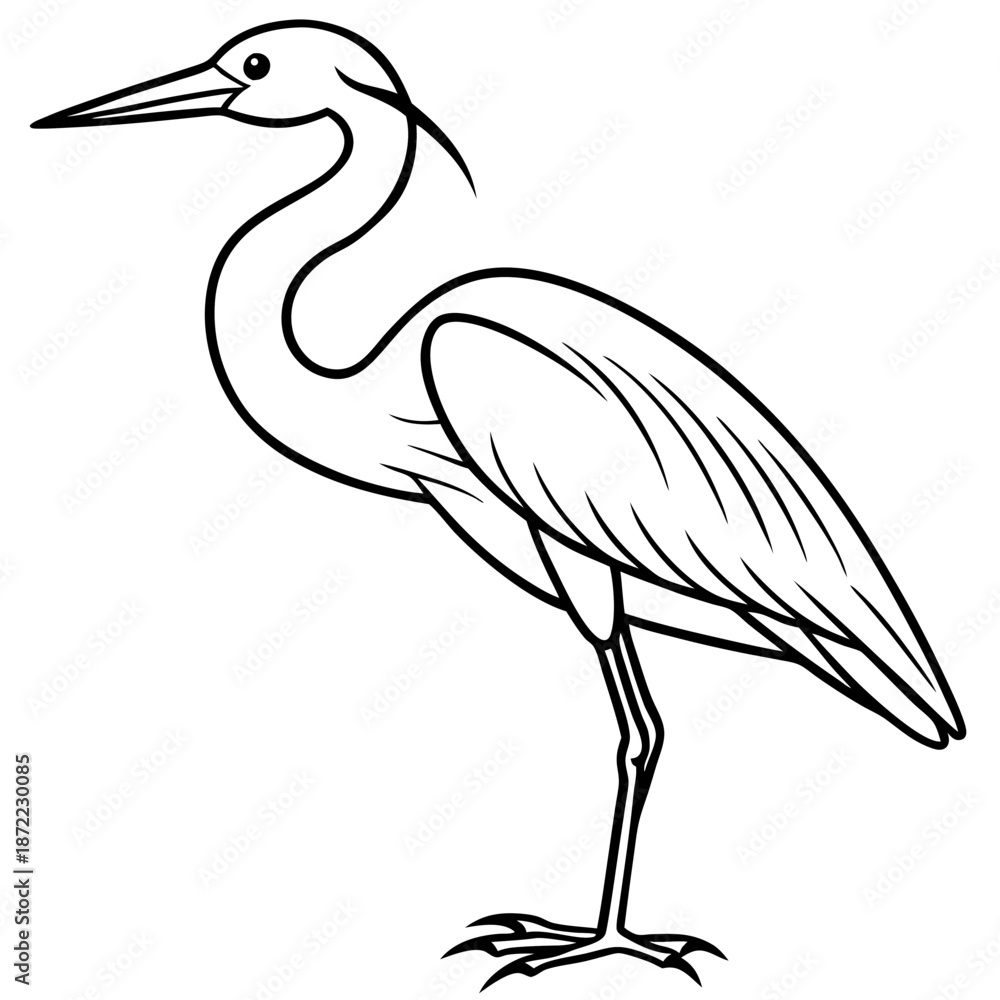 Fototapeta premium Heron line art vector