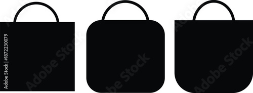 shopping bag icon set. Retail Shopping Symbols. Paper bag and tote icons. Online Shop Symbol. Commerce Sign
