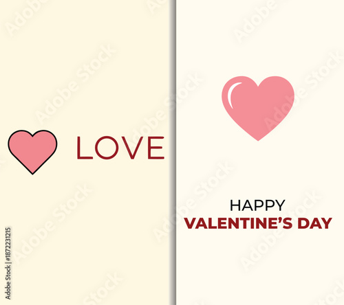 Minimal valentine love message post template with lots of white space simple heart icon and clean vector style perfect for modern romantic social media design