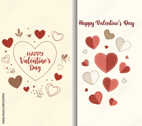 Handmade valentine product post template featuring craft style hearts in flat vector design ideal for small business promotions and romantic social media marketing