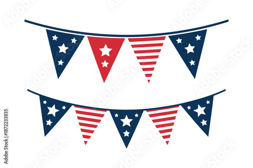 American Flag Triangle Bunting Flags Patriotic