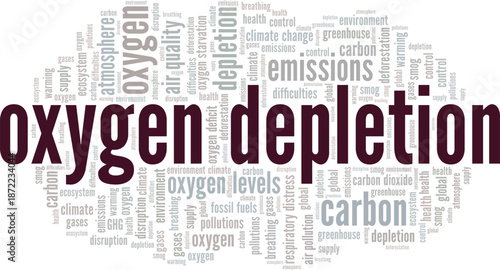 Oxygen Depletion word cloud conceptual design isolated on white background.