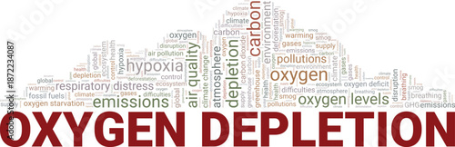 Oxygen Depletion word cloud conceptual design isolated on white background.