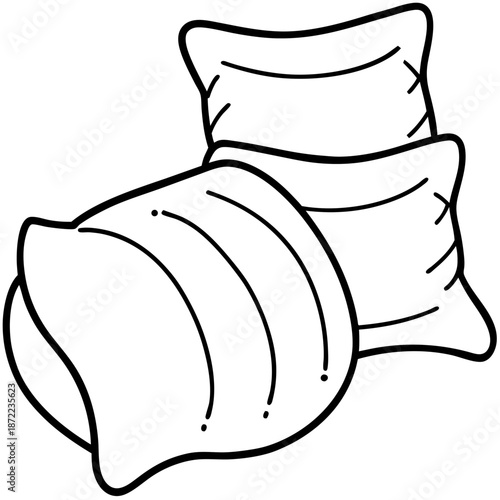 Pillows line art vector
