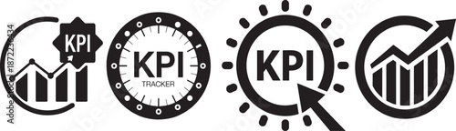 KPI Tracking Icons Set for Business Performance Analysis