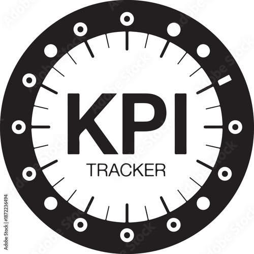KPI Tracker Clock Icon for Business Performance Monitoring