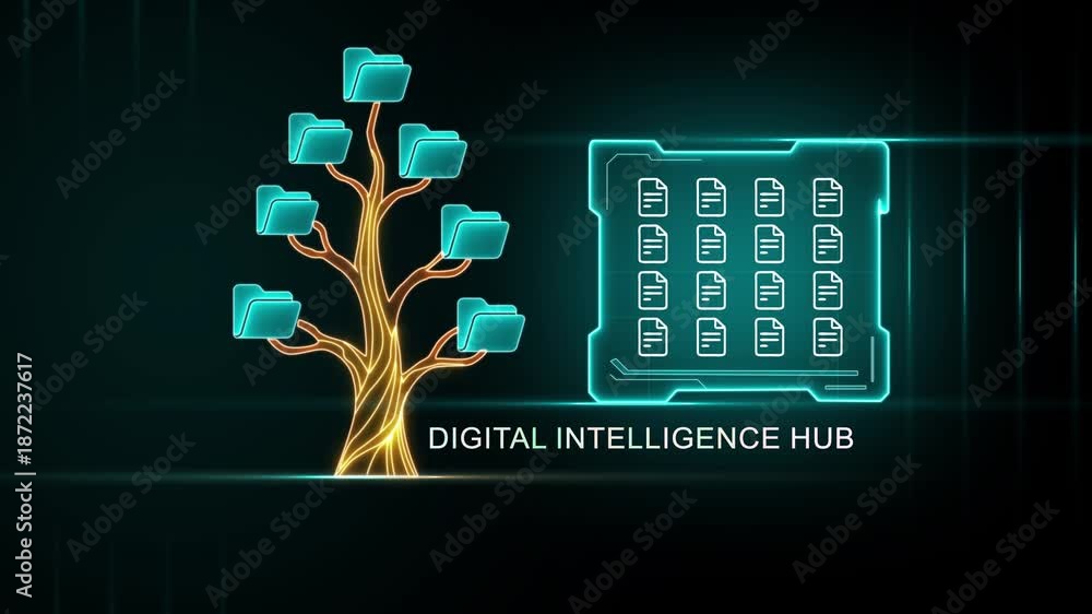 Digital Intelligence Hub Tree of Folders and Data Matrix Keywords ...