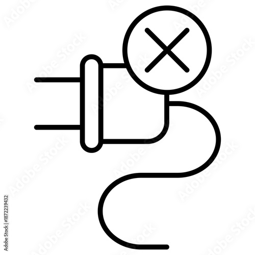 Disconnected Outline Icon Illustration Vector