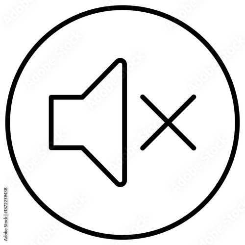 No Sound Outline Icon Illustration Vector