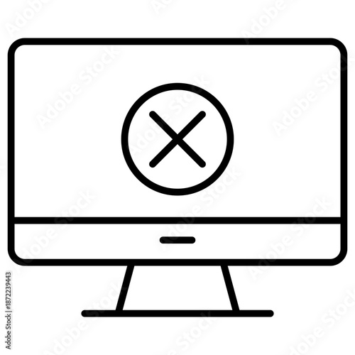 Screen Free Outline Icon Illustration Vector