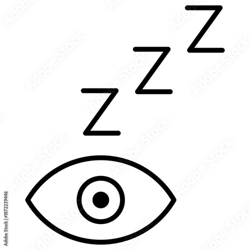 Eye Rest Outline Icon Illustration Vector