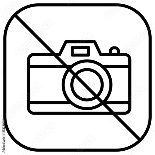 No Photo Outline Icon Illustration Vector