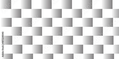 Abstract white background. Minimal geometric white light background abstract design. Random shifted white cube boxes block background wallpaper banner with copy space. Abstract pale geometric pattern.