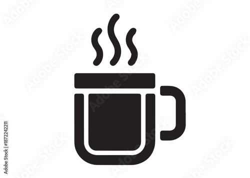 Coffee mug icon, Coffee mug solid Vector