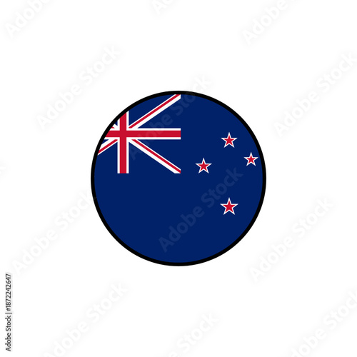 New Zealand Flag Icon Vector. ( original illistration, not AI Generated ).