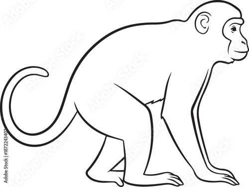 silhouette of clean vector of Monkey isolated on white background