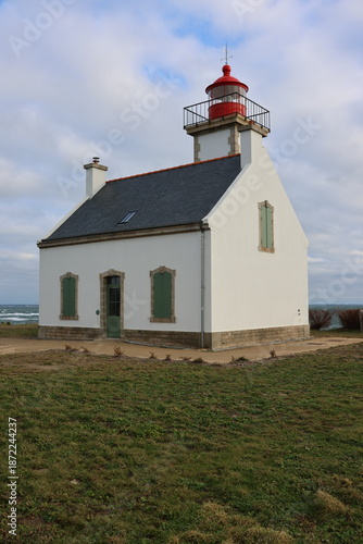 Phare de la Pointe des Chats, île de Groix, océan Atlantique (Bretagne, Morbihan, France)