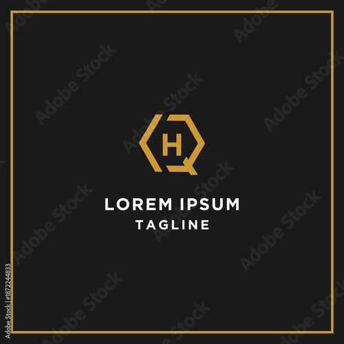 qh or hq hexagon logo