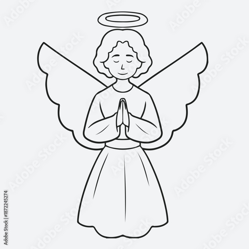 easy angel vector illustraions. easy drawing. simple