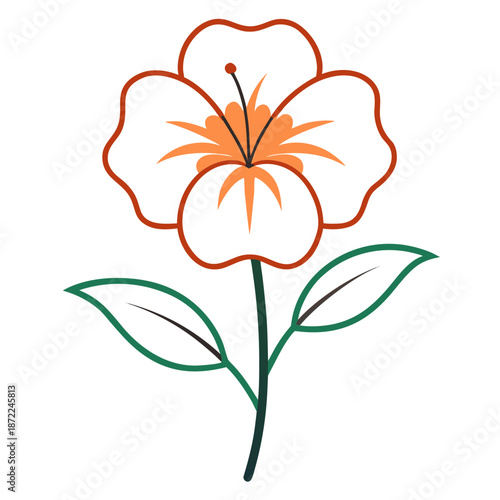 diascia perennial apricot queen line art on white background 