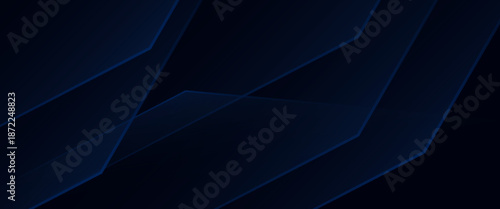 Black dark navy blue silver abstract pattern background. Geometric shape. Line triangle angle fold polygon diamond 3D. Color gradient ombre. dark blue background