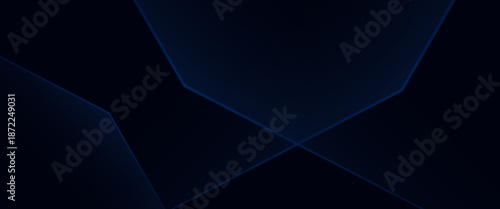 Black dark navy blue silver abstract pattern background. Geometric shape. Line triangle angle fold polygon diamond 3D. Color gradient ombre. dark blue background