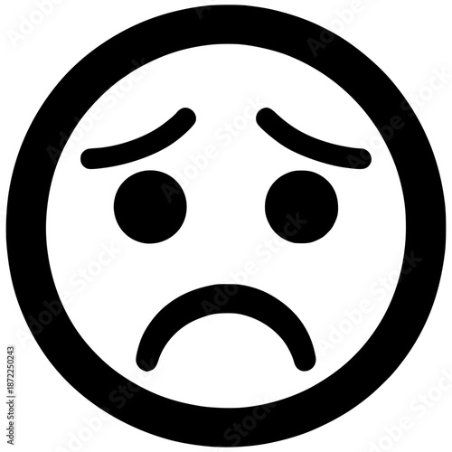 Sad face icon emoticon illustration on a simple background